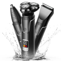 Thumbnail for Electric Shaver Razor for Men, 3 in 1 Men’S Cordless LED Display IPX7 Waterproof Facial Nose Hair Beard Trimmer Grooming Haircut Kit with Wet Dry Rechargeable Use