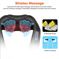 Thumbnail for Shiatsu Neck Shoulder and Back Massager with Heat, Electric Deep Tissue 4D Kneading Massage