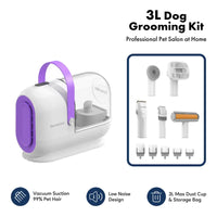 Thumbnail for Homeika Dog Grooming Kit, 3L Vacuum with 99% Suction Power, Silent Pet Vacuum Groomer, Dog and Cat Brush