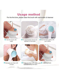 Thumbnail for Facial Cleansing Brush, Dual-Sided Silicone Pore Cleanser, Manual Foam Maker Soft Bristle Face Scrubber for Massage