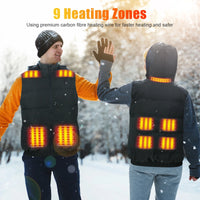 Thumbnail for Heated Vest for Mens and Womens with 10000Mah Battery Pack, Detachable Heated Hood Heating Clothing, 3 Temperature Levels Electrically Heated Jacket, Szie XL