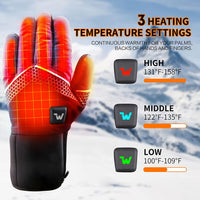 Thumbnail for Electric Heated Gloves for Men Women with 3 Heating Levels Heated Gloves Touchscreen Waterproof Skiing Snowboarding Gloves