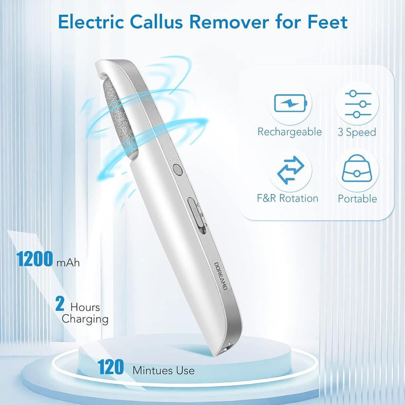 Electric Feet Callus Remover,Portable Electronic Foot File Pedicure Tools,Waterproof Foot Scrubber File,Pedi Foot Care for Dead,Hard Cracked Dry Skin