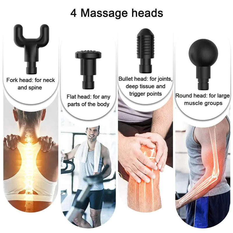 Premium Handheld Massager-6 Heads-30 Speeds