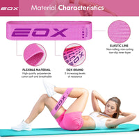 Thumbnail for Exercise Resistance Fabric Loop Bands, Non-Slip Resistance Workout Bands for Legs & Butt and Glutes, 5 Resistance Levels Hip Training Bands (Pink)