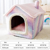 Thumbnail for Soft Winter Dog Cat Bed House, Indoor Dog Bed, Soft, Fluffy Cushion