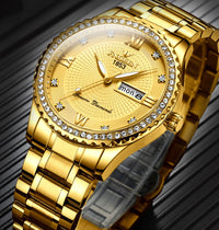 Thumbnail for Waterproof Gold Men's Watch, Classic, Stainless Steel Quartz Analog