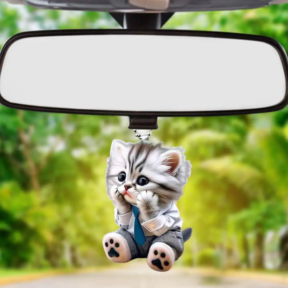 Realistic Cat-Shaped Car Pendant