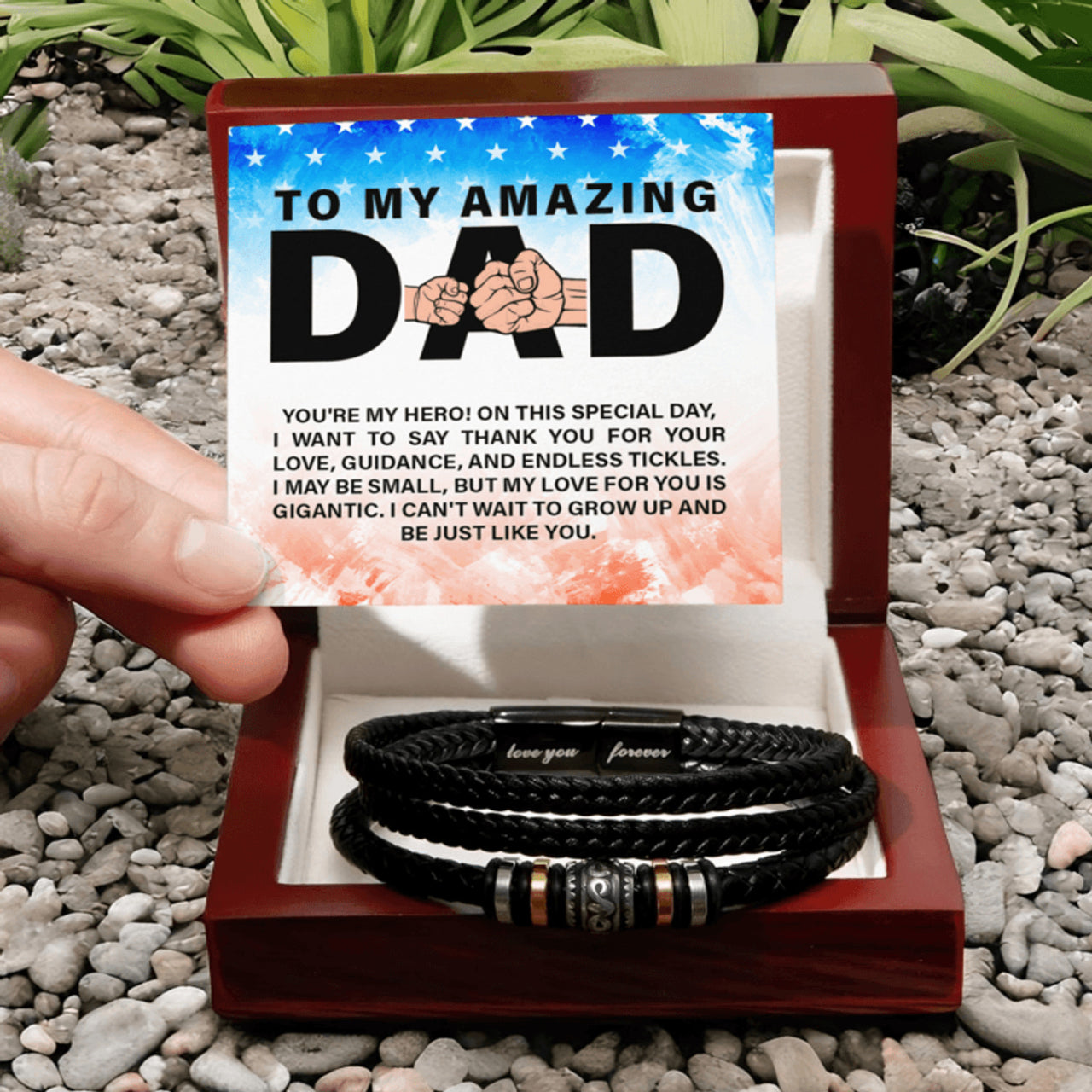 Dad, You are Amazing! Vegan Leather Bracelet