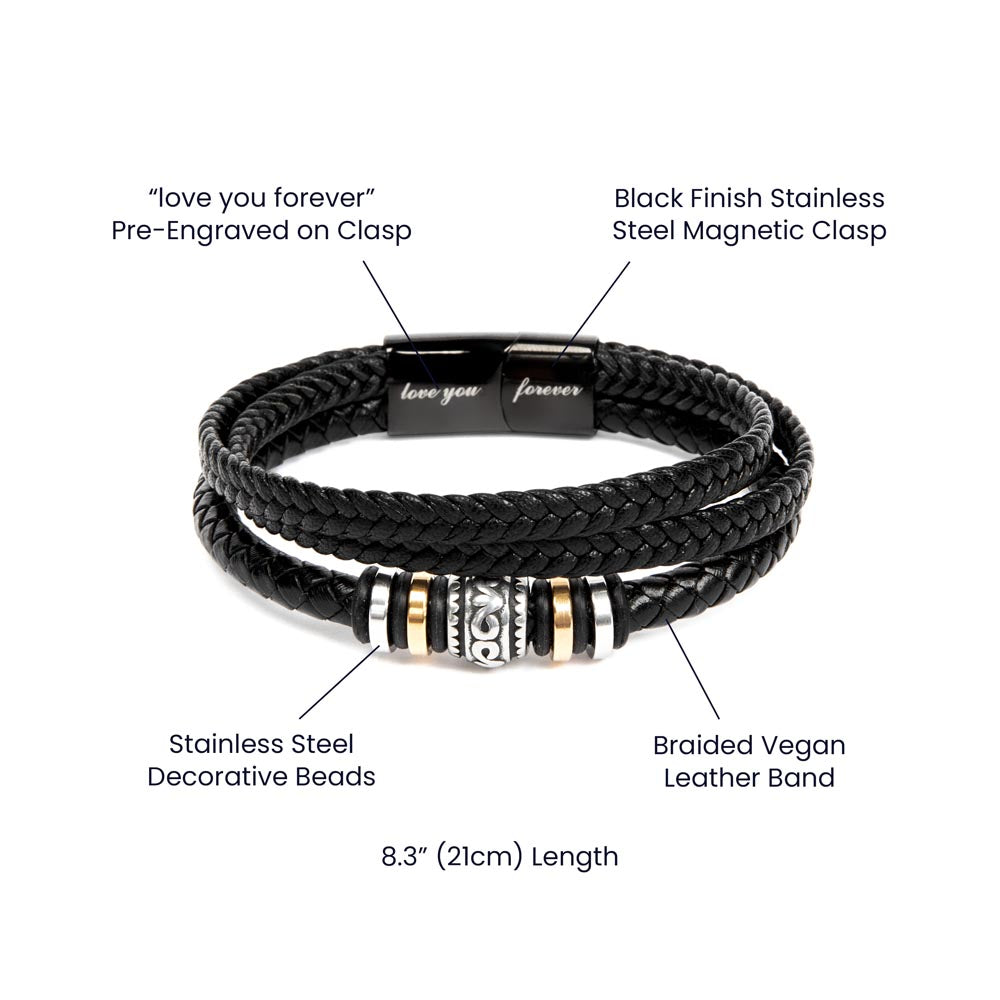 Dad, You are Amazing! Vegan Leather Bracelet