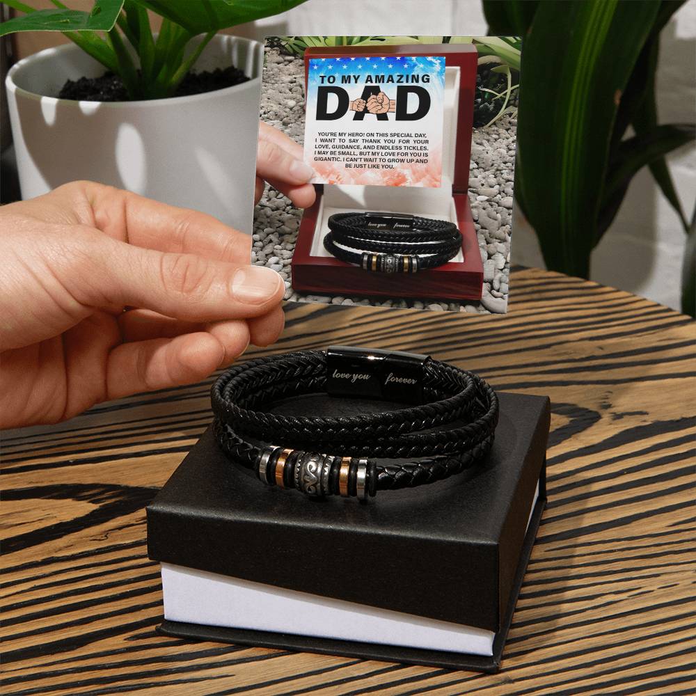 Dad, You are Amazing! Vegan Leather Bracelet