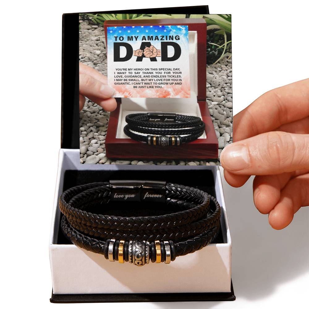 Dad, You are Amazing! Vegan Leather Bracelet