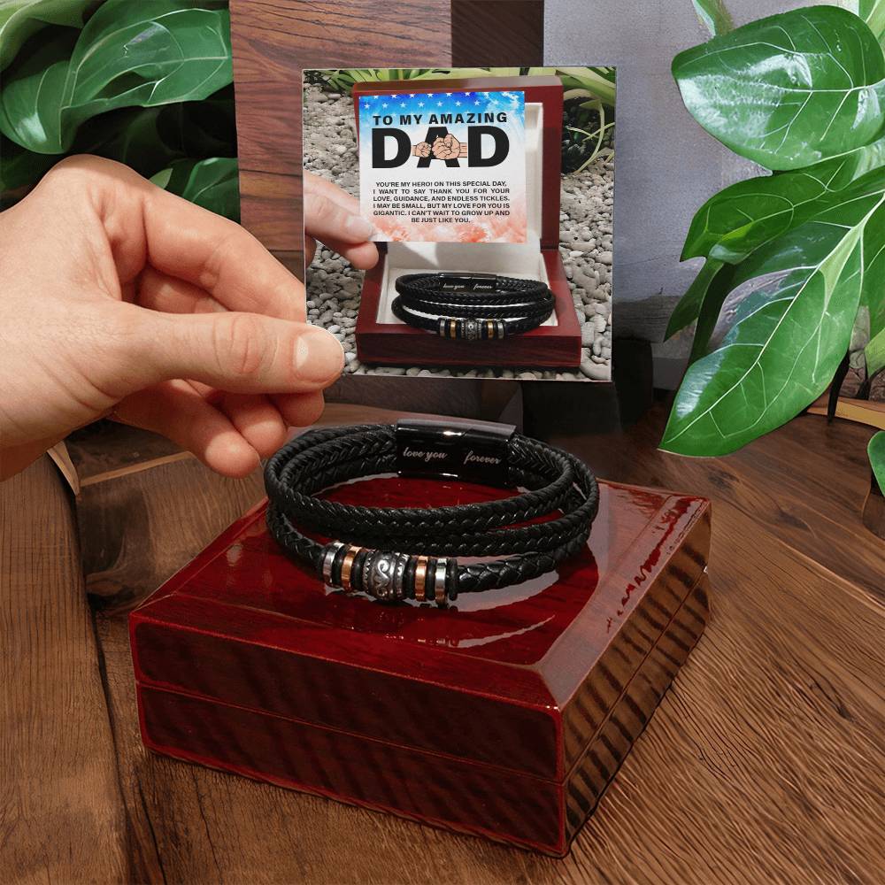 Dad, You are Amazing! Vegan Leather Bracelet