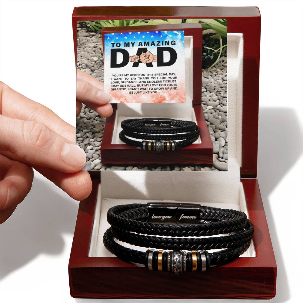 Dad, You are Amazing! Vegan Leather Bracelet