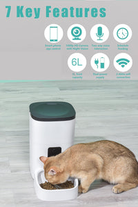 Thumbnail for Automatic Pet Feeder with Camera and App Control - 6L Capacity, Voice Recorder, Timed Feeding, Dual Power Supply, Wifi Connectivity - Epic Trends and Gifts-Pet Feeder-Automatic Pet Feeder with Camera and App Control - 6L Capacity, Voice Recorder, Timed Feeding, Dual Power Supply, Wifi Connectivity