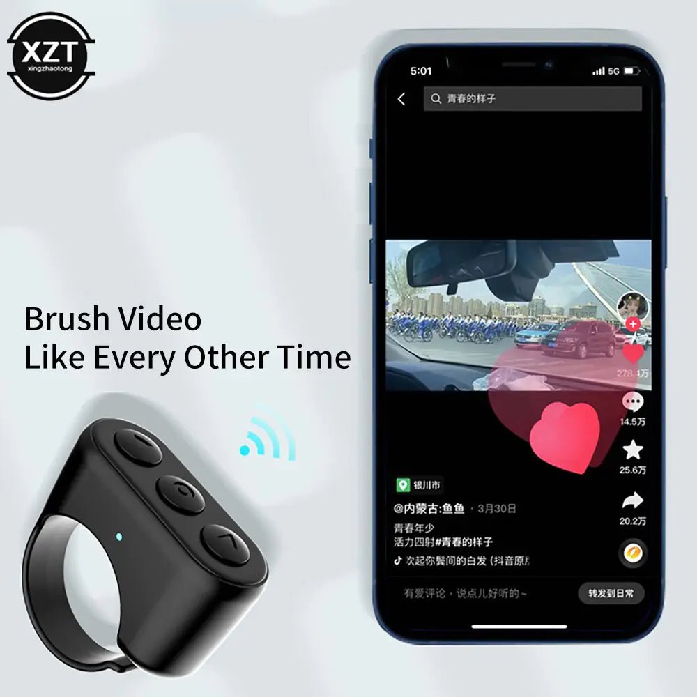 Bluetooth-compatible 5.0 Phone Remote Control Ring - Epic Trends and Gifts-Remote Control Ring-Bluetooth-compatible 5.0 Phone Remote Control Ring