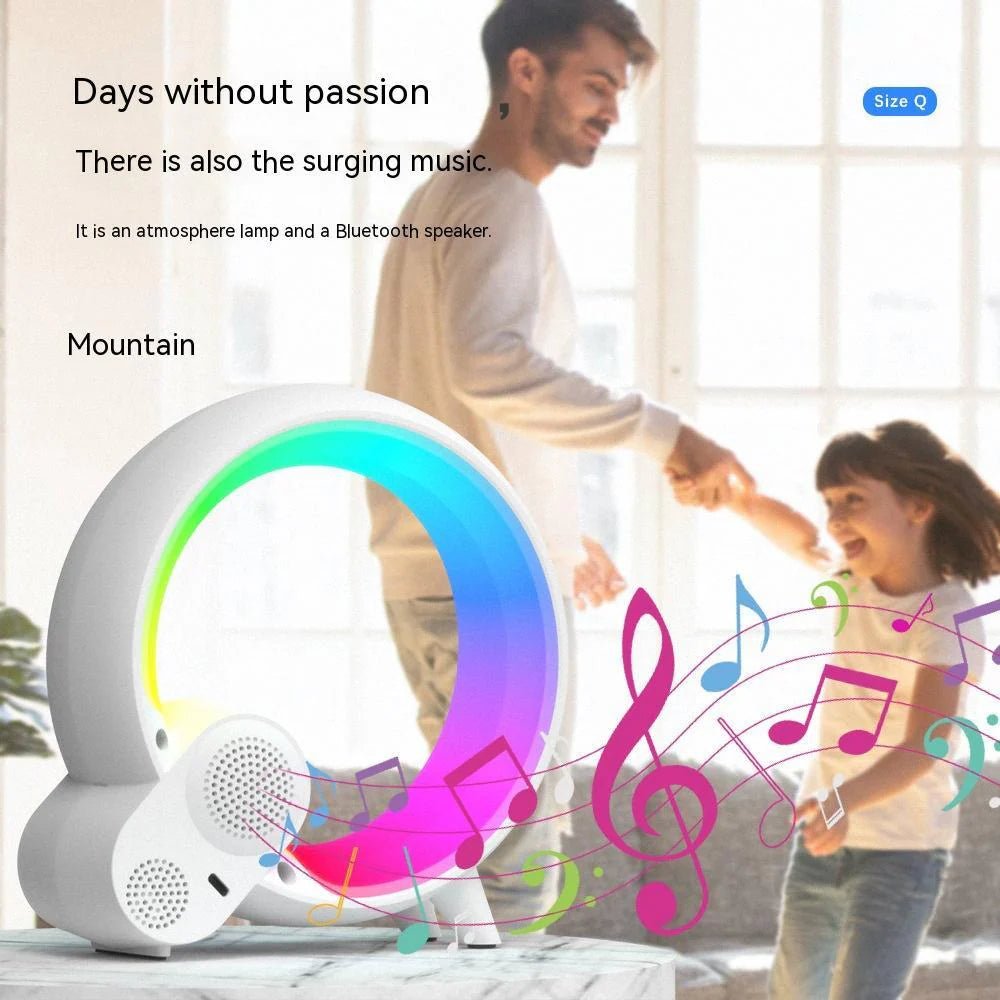 Creative Q Light Analog Sunrise Digital Display Alarm Clock Bluetooth Audio Intelligent Wake-Up Q Colorful Atmosphere Light - Epic Trends and Gifts-Night Light-Creative Q Light Analog Sunrise Digital Display Alarm Clock Bluetooth Audio Intelligent Wake-Up Q Colorful Atmosphere Light