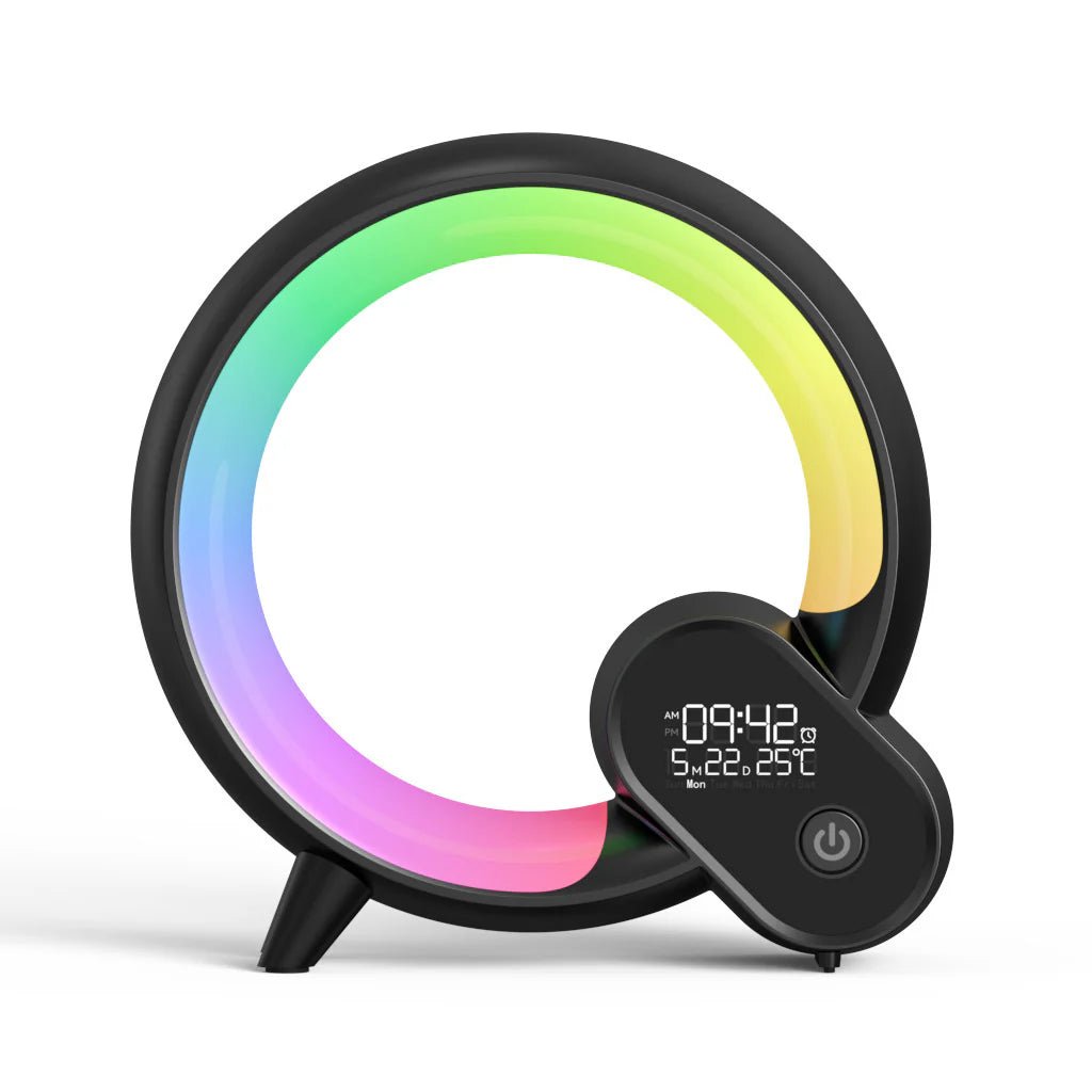 Creative Q Light Analog Sunrise Digital Display Alarm Clock Bluetooth Audio Intelligent Wake-Up Q Colorful Atmosphere Light - Epic Trends and Gifts-Night Light-Creative Q Light Analog Sunrise Digital Display Alarm Clock Bluetooth Audio Intelligent Wake-Up Q Colorful Atmosphere Light