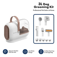 Thumbnail for Homeika Dog Grooming Kit, 3L Vacuum with 99% Suction Power, Silent Pet Vacuum Groomer, Dog and Cat Brush