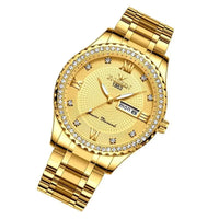 Thumbnail for Waterproof Gold Men's Watch, Classic, Stainless Steel Quartz Analog