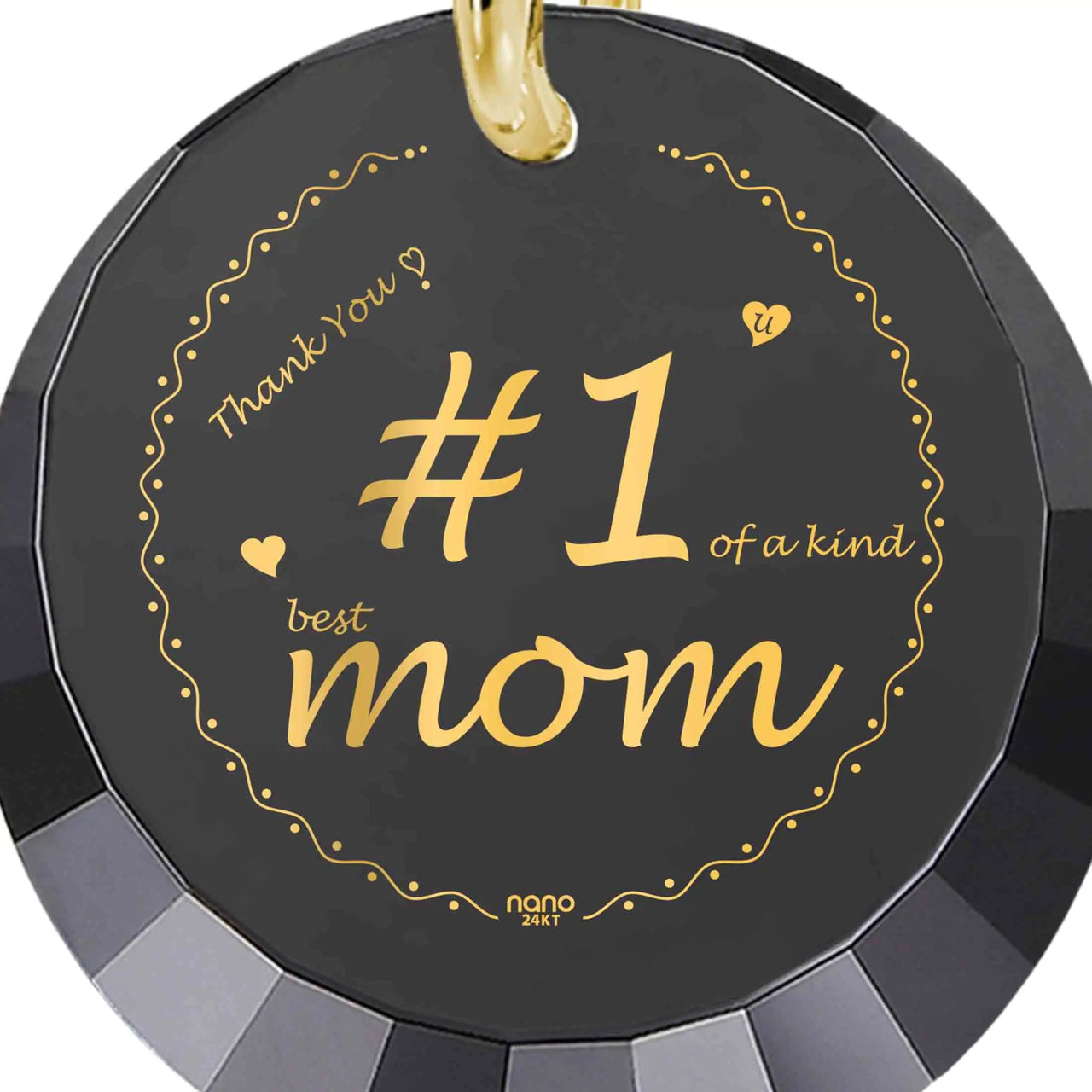 Number One Mom Gold Plated Silver Necklace 24k Gold Inscribed - Mother's Day Gift - Epic Trends and Gifts-Necklace-Number One Mom Gold Plated Silver Necklace 24k Gold Inscribed - Mother's Day Gift