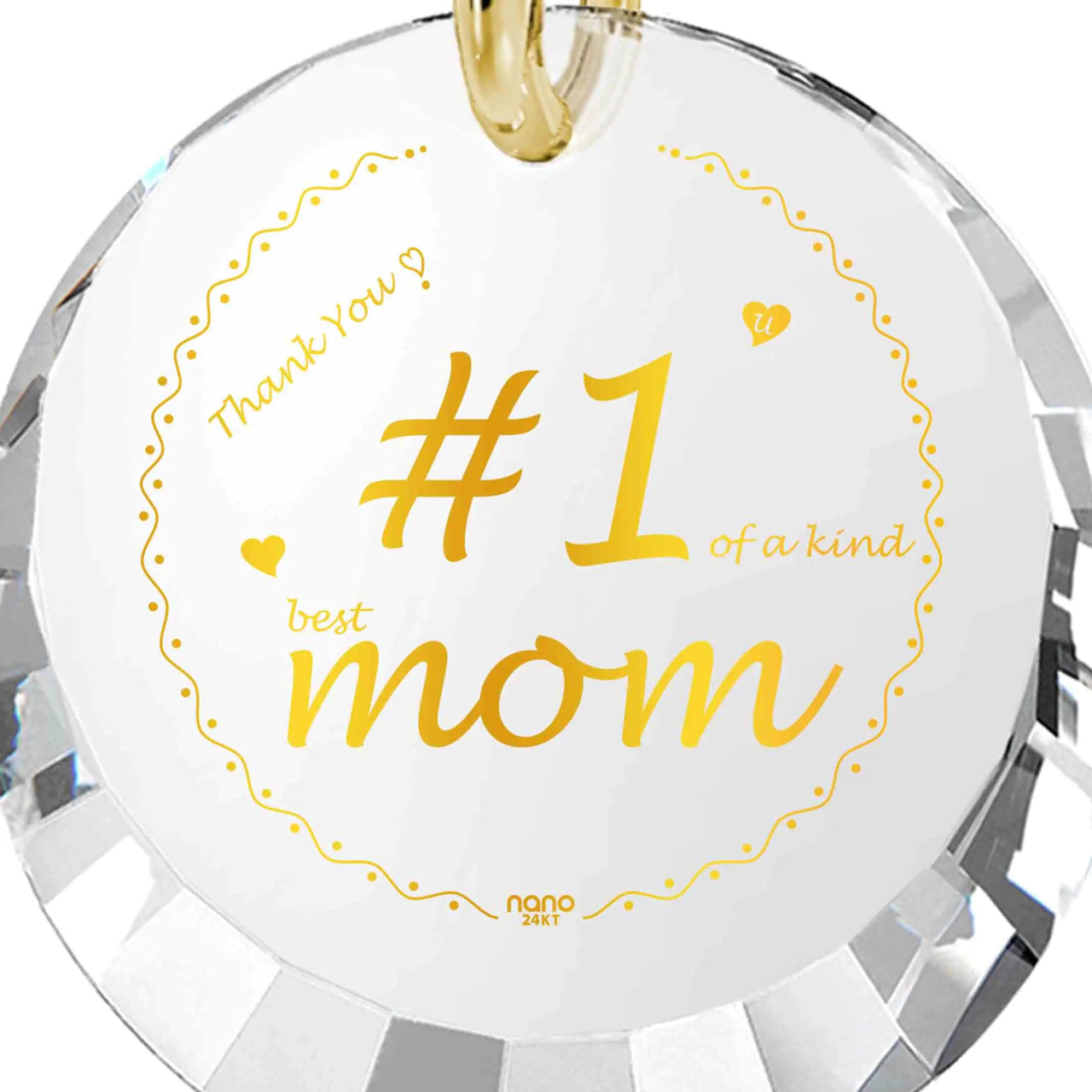 Number One Mom Gold Plated Silver Necklace 24k Gold Inscribed - Mother's Day Gift - Epic Trends and Gifts-Necklace-Number One Mom Gold Plated Silver Necklace 24k Gold Inscribed - Mother's Day Gift