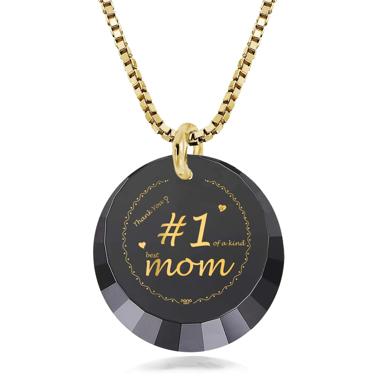 Number One Mom Gold Plated Silver Necklace 24k Gold Inscribed - Mother's Day Gift - Epic Trends and Gifts-Necklace-Number One Mom Gold Plated Silver Necklace 24k Gold Inscribed - Mother's Day Gift