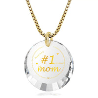 Thumbnail for Number One Mom Gold Plated Silver Necklace 24k Gold Inscribed - Mother's Day Gift - Epic Trends and Gifts-Necklace-Number One Mom Gold Plated Silver Necklace 24k Gold Inscribed - Mother's Day Gift