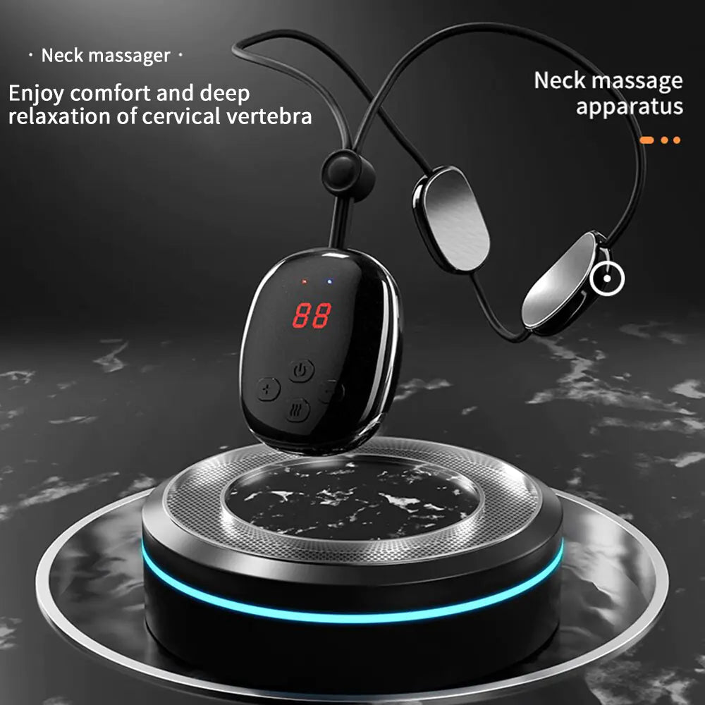 Smart Neck Massager with Hot Compress • 5 Massage Modes • 15 Gears of Intensity