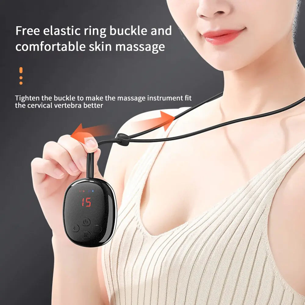 Smart Neck Massager with Hot Compress • 5 Massage Modes • 15 Gears of Intensity