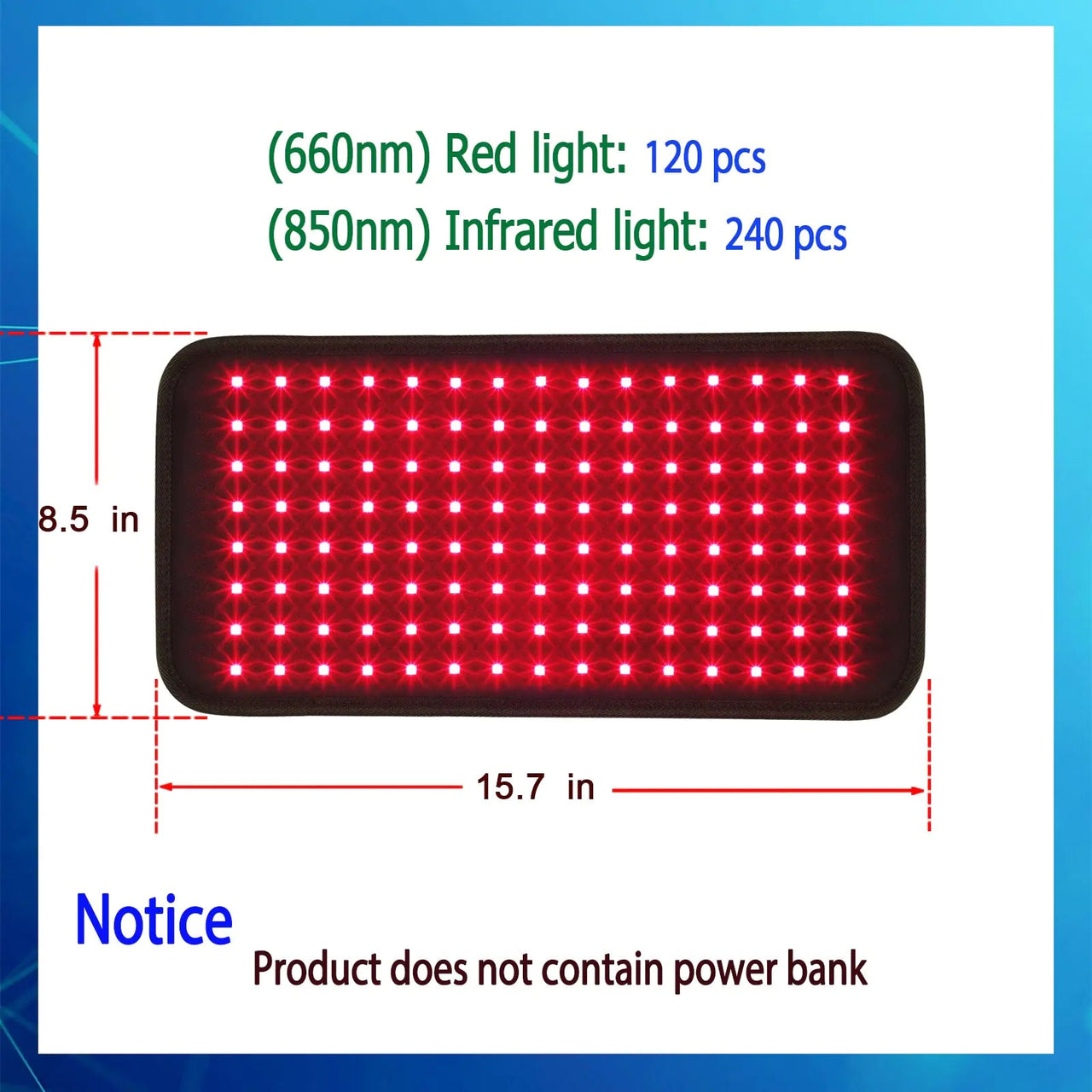 Red Light Therapy Wrap, Infrared Light Therapy Belt, 120 LEDs, Red Light Therapy for Pain Relief, Recovery, Energy. Use on Back, Neck, Shoulder, Waist, etc; - Epic Trends and Gifts-Infrared Light Therapy Belt-Red Light Therapy Wrap, Infrared Light Therapy Belt, 120 LEDs, Red Light Therapy for Pain Relief, Recovery, Energy. Use on Back, Neck, Shoulder, Waist, etc;