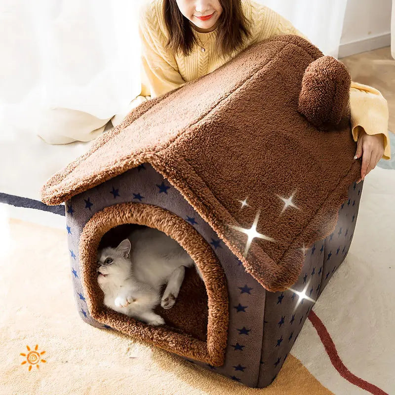 Soft Winter Dog Cat Bed House, Indoor Dog Bed, Soft, Fluffy Cushion