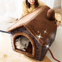 Thumbnail for Soft Winter Dog Cat Bed House, Indoor Dog Bed, Soft, Fluffy Cushion