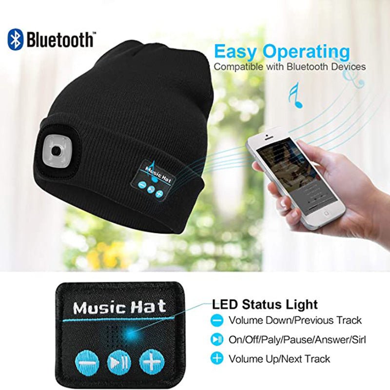 LED Hat With Stereo Headset - My Home Goods and Gifts-LED Hat With Stereo Headset-LED Hat With Stereo Headset