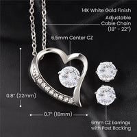 Thumbnail for Say I Love You With A Beautiful Heart Necklace and Earring Set - Epic Trends and Gifts-Jewelry-Say I Love You With A Beautiful Heart Necklace and Earring Set